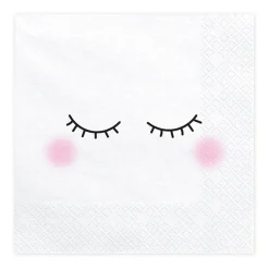 Serviette Gesicht weiß schwarz rosa 33x33cm 3lagig 20 Stück