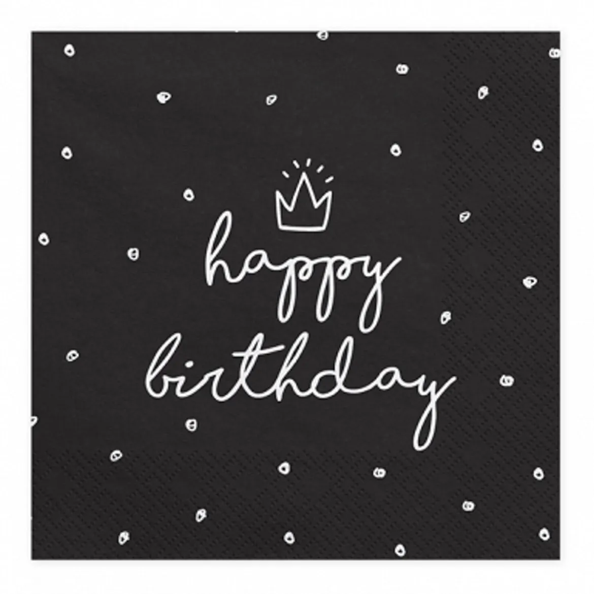 Serviette happy birthday schwarz weiß 33x33cm 3lagig 20 Stück