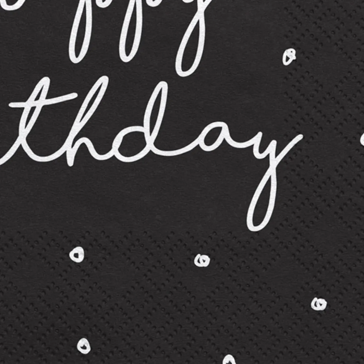 Serviette happy birthday schwarz weiß 33x33cm 3lagig 20 Stück