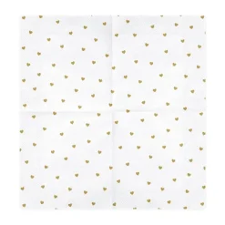 Serviette Herzen weiß goldfarbig 33x33cm 3lagig 20 Stück