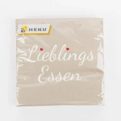 Serviette Lieblingsessen beige weiß rot 33x33cm 3lagig 20 Stück