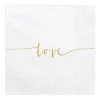 Serviette love weiß gold 33x33cm 3lagig 20 Stück