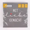 Serviette Mit Liebe gemacht Herz grau weiß rot 33x33cm 3lagig 20 Stück