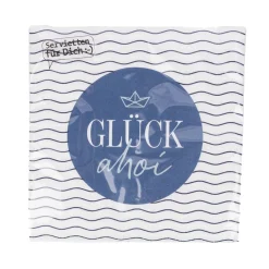 Servietten Glück ahoi Schiff blau weiß 33x33cm 3lagig 20 Stück von La Vida