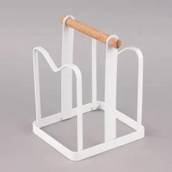 Serviettenhalter Metall Holz weiß natur 12,5x14x19cm
