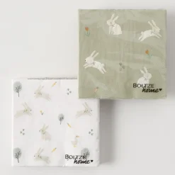 Servietten Häschen 20 Stk 3-lagig 33x33cm FSC Papier weiß oder grün von Boltze
