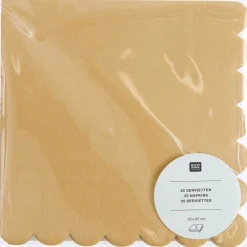 Servietten Kraftpapier FSC mit Wellenrand natur von Rico Design, 20 Stück