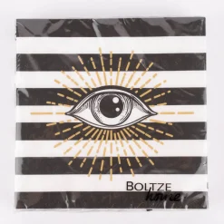 Servietten Magic Streifen Auge 20 Stück schwarz weiß goldfarbig verschiedene Motive 33x33cm