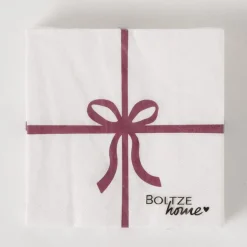 Servietten mit roter Schleife 20 Stk 3-lagig 33x33cm FSC Papier von Boltze