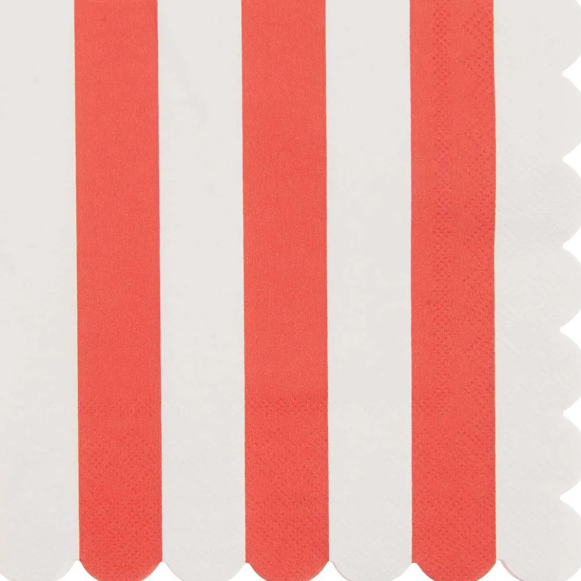 Servietten Streifen Rot Weiß mit Wellenrand von Rico Design, 20 Stück