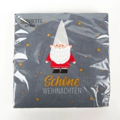 Servietten Weihnachtswichtel "Schöne Weihnachten" grau33x33cm 3lagig 20 Stück von La Vida