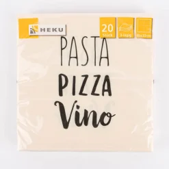 Serviette Pasta Pizza Vino beige schwarz 33x33cm 3lagig 20 Stück