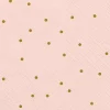 Serviette Pünktchen rosa goldfarbig 33x33cm 3lagig 20 Stück