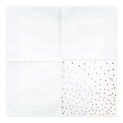 Serviette Pünktchen weiß kupferfarbig 33x33cm 3lagig 20 Stück