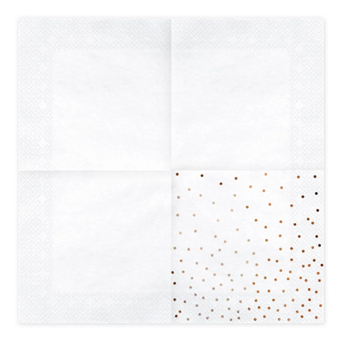 Serviette Pünktchen weiß kupferfarbig 33x33cm 3lagig 20 Stück