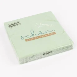 Serviette schön, dass es dich gibt mingrün blau gold weiß 33x33cm 3lagig 20 Stück von La Vida