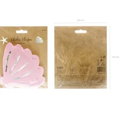 Serviette Seashell Muschelform rosa silerfarbig 3lagig 20 Stück