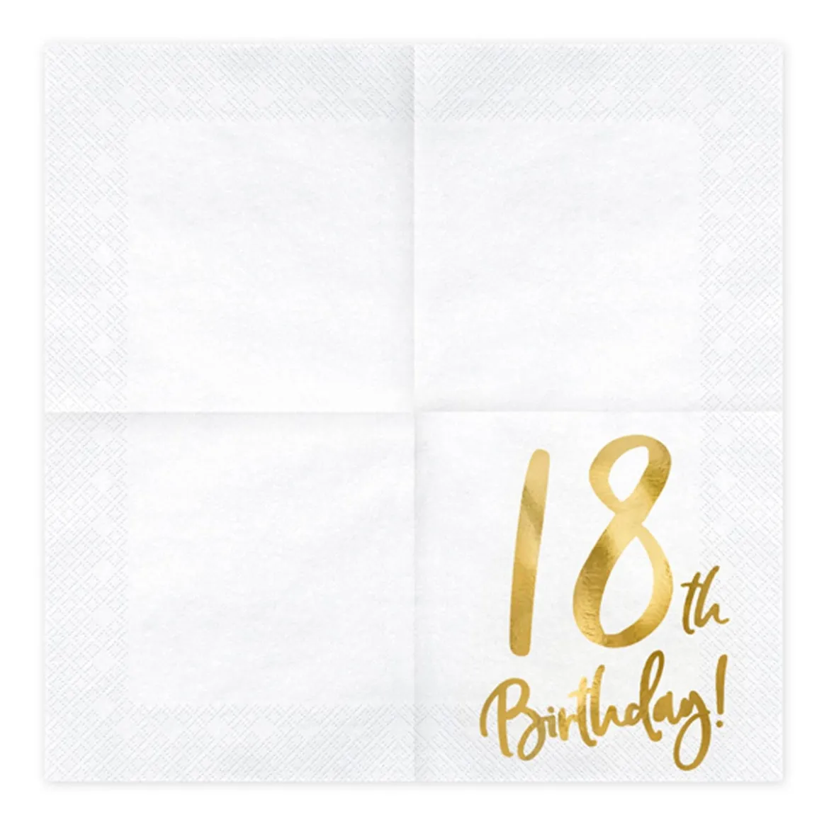 Serviette 18th Birthday weiß gold 33x33cm 3lagig 20 Stück
