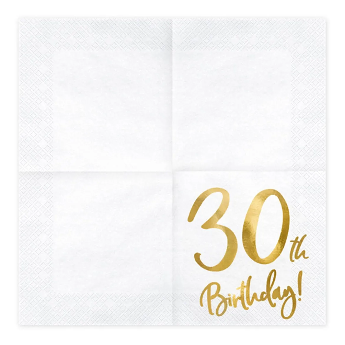 Serviette 30th Birthday weiß gold 33x33cm 3lagig 20 Stück