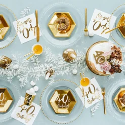 Serviette 40th Birthday weiß gold 33x33cm 3lagig 20 Stück