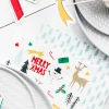 Serviette Weihnachtsbäume weiß grün 33x33cm 3lagig 20 Stück