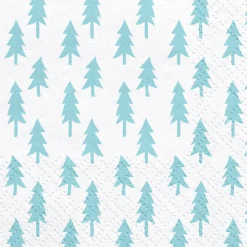 Serviette Weihnachtsbäume weiß grün 33x33cm 3lagig 20 Stück