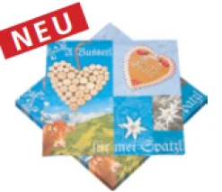 Serviette Wiesn Spatzerl Busserl 33x33cm 3lagig 20 Stück