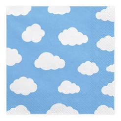 Serviette Wolken hellblau weiß 33x33cm 3lagig 20 Stück