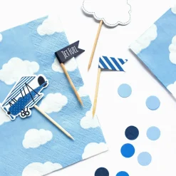 Serviette Wolken hellblau weiß 33x33cm 3lagig 20 Stück