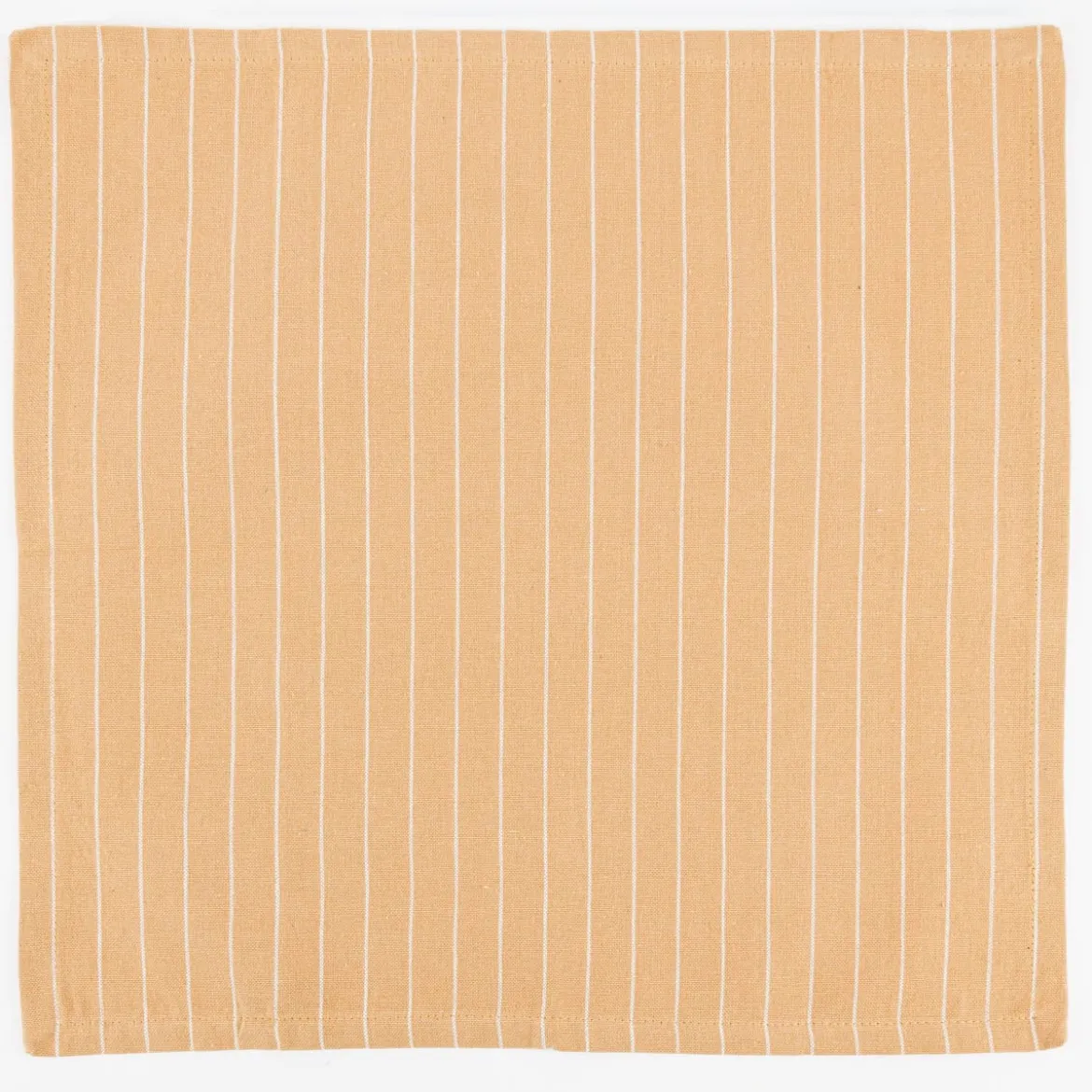 Set aus 4 Platzsets und 4 Servietten gestreift sandgelb weiß 50x35cm und 40x40cm von Linen & More