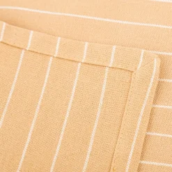 Set aus 4 Platzsets und 4 Servietten gestreift sandgelb weiß 50x35cm und 40x40cm von Linen & More