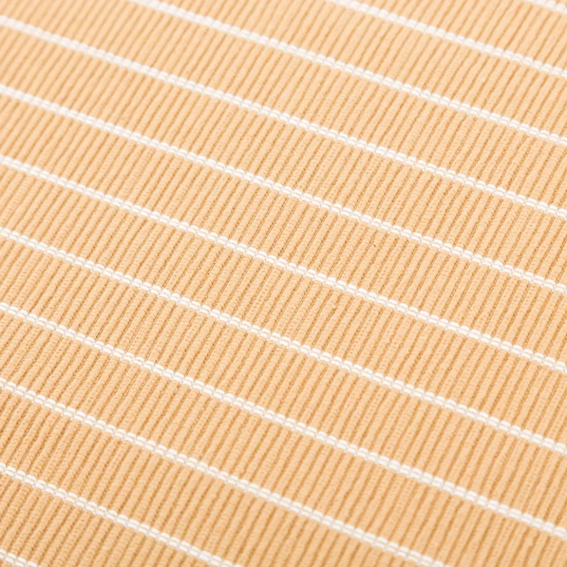 Set aus 4 Platzsets und 4 Servietten gestreift sandgelb weiß 50x35cm und 40x40cm von Linen & More