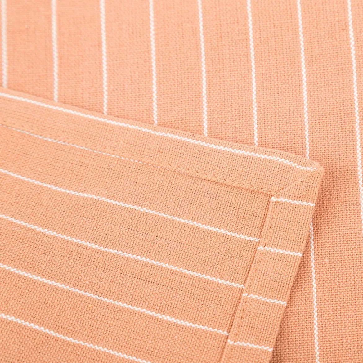 Set aus 4 Platzsets und 4 Servietten gestreift hellbraun weiß 50x35cm und 40x40cm von Linen & More