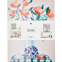 Set für Malen nach Zahlen Motiv Kamelie rosa grün 26x37cm von Rico Design