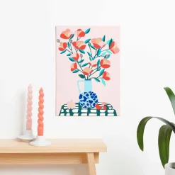 Set für Malen nach Zahlen Motiv Kamelie rosa grün 26x37cm von Rico Design
