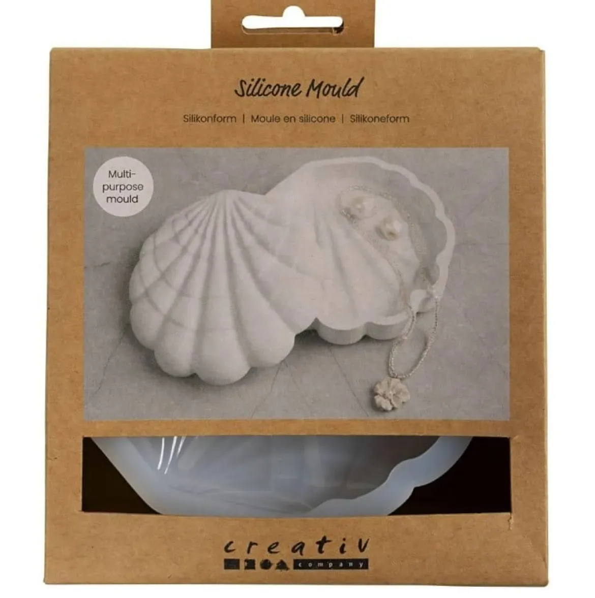 Silikonform Muschel mit Deckel 3x13,2x13,3cm (HxLxB) von Creativ Company