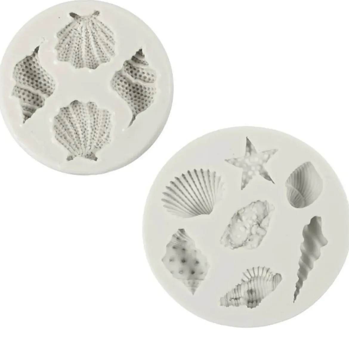 Silikonform 2 Stk mit 11 maritimen Mini-Formen mit 1-2cm Durchmesser von Creativ Company