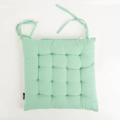 Sitzkissen mit Bindebändern zweiseitig Streifen mint weiß 38x38cm