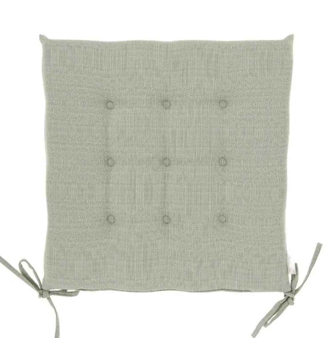 Sitzkissen Outdoor uni meliert Struktur mit Bindebändern tea green 40x40x3cm