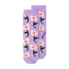 Socken Blumen lila rosa Größe 31-34