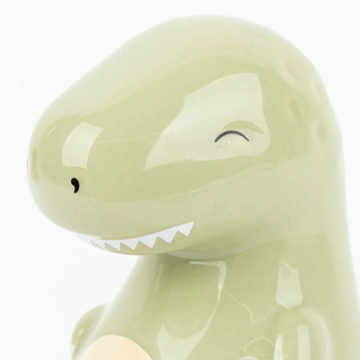 Spardose Dinosaurier T-Rex aus Steinzeug grün 10x14x12cm von Sass & Belle