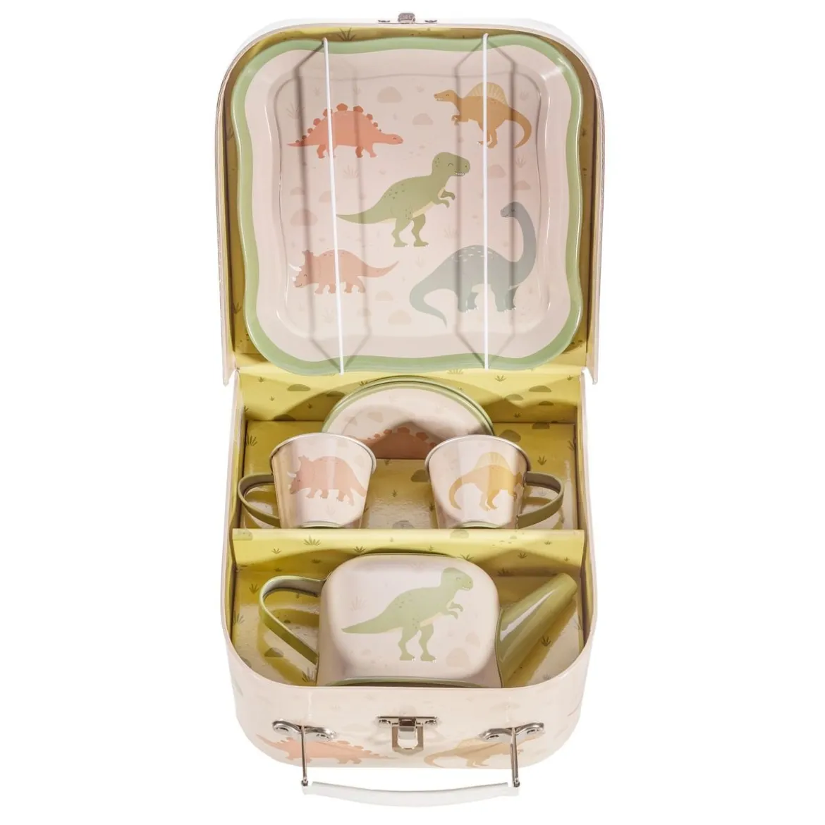 Spielzeug Geschirr Tea for Two T-Rex Dinosaurier im Koffer von Sass & Belle ca. 17,5x9,5cm