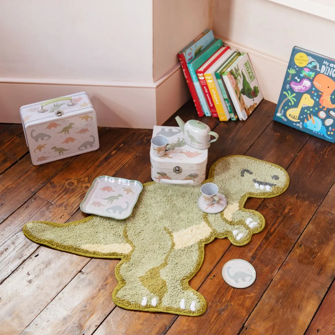 Spielzeug Geschirr Tea for Two T-Rex Dinosaurier im Koffer von Sass & Belle ca. 17,5x9,5cm