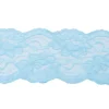 Spitze elastisch Blumen hellblau Meterware Breite: 9,5cm