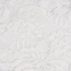 Spitze elastisch Blumen Meterware offweiß Breite: 15cm