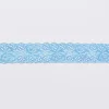 Spitze elastisch Blumen Meterware türkis Breite: 3cm