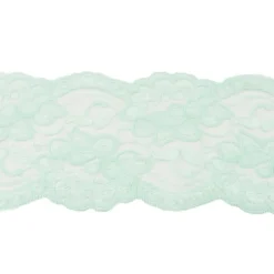 Spitze elastisch Blumen mint Meterware Breite: 9,5cm