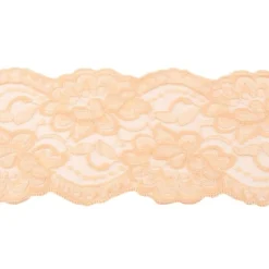 Spitze elastisch Blumen sand Meterware Breite: 9,5cm