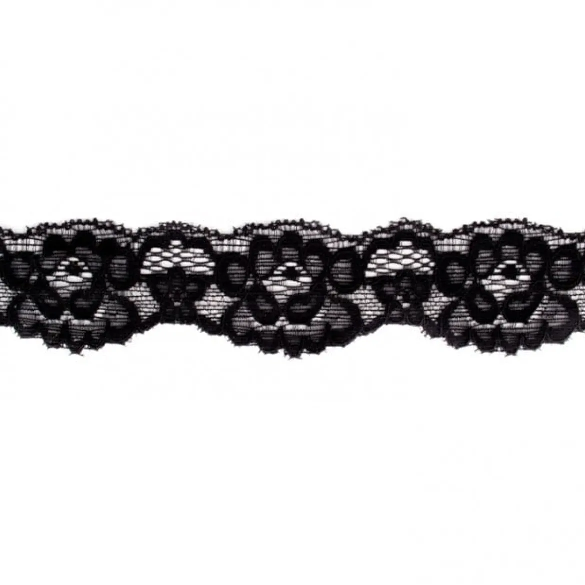 Spitze Elastisch schwarz Meterware Breite: 3,2cm
