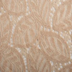 Spitze mit Chenille Blätterdessin Meterware beige 150cm breit